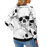 Spooky White Skull Pattern Knitted Pullover Sweatshirt