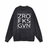 Square Frame English Letters Vintage Washed Sweatshirt 01 | Gthic.com