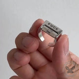 Square FUCK/LOVE Copper Rotatable Interactive Ring 03 | Gthic.com