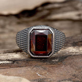 Square Zircon Stainless Steel Minimalist Ring | Gthic.com