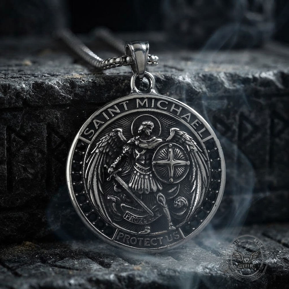 St. Michael Archangel Stainless Steel Religious Pendant | Gthic.com