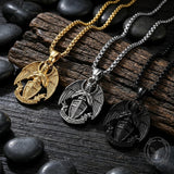 St. Michael Cross Shield Stainless Steel Pendant | Gthic.com
