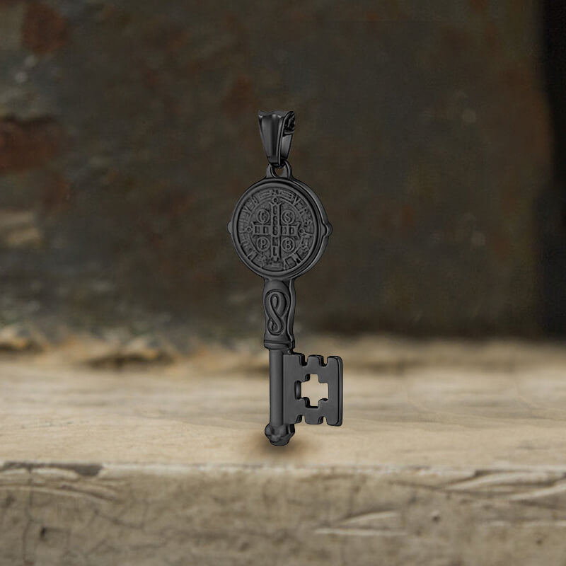 St. Benedict Medal Key Stainless Steel Pendant | Gthic.com