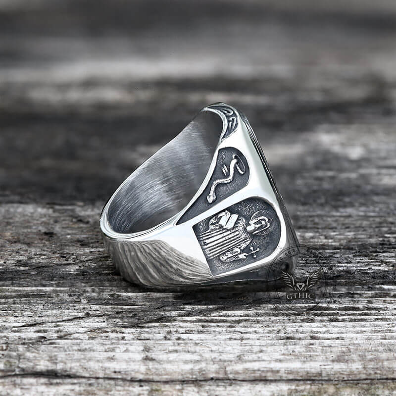St. Benedict Medal Stainless Steel Christian Ring | Gthic.com