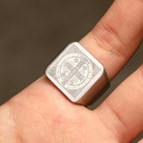 St. Benedict Cross Stainless Steel Christian Ring | Gthic.com