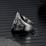 St. Benedict's Medal Exorcism Stainless Steel Ring | Gthic.com