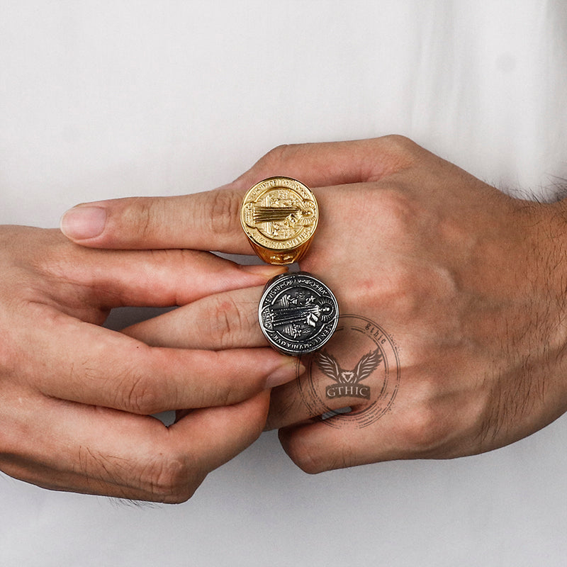 St. Benedict's Medal Exorcism Stainless Steel Ring