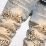 Star Patch Print Cotton Men's Punk Pants | Gthic.com