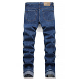 Star Patch Ripped Cotton Pants 02 Blue | Gthic.com
