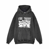 Stay Trashy Raccoon Vintage Washed Hoodie Sweatshirt | Gthic.com