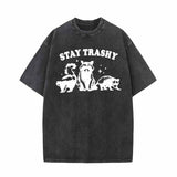 Stay Trashy Vintage Washed T-shirt Vest Top | Gthic.com