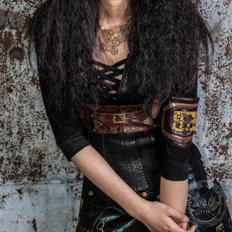 Steampunk Gear Leather Bracer
