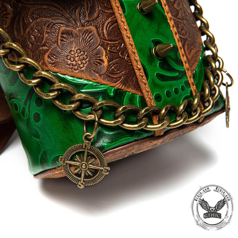 Steampunk Pirate Top Grain Leather Crossbody Bag | Gthic.com