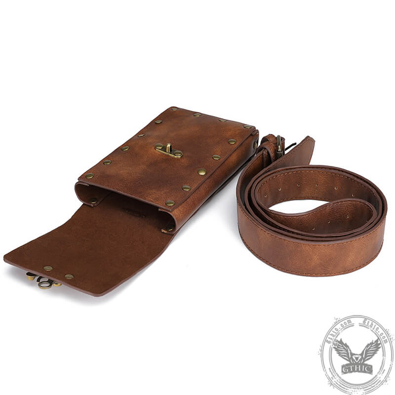 Steampunk PU Leather Waist Bag