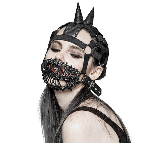 Steampunk Rope Design PU Leather Hat Facemask 01 | Gthic.com