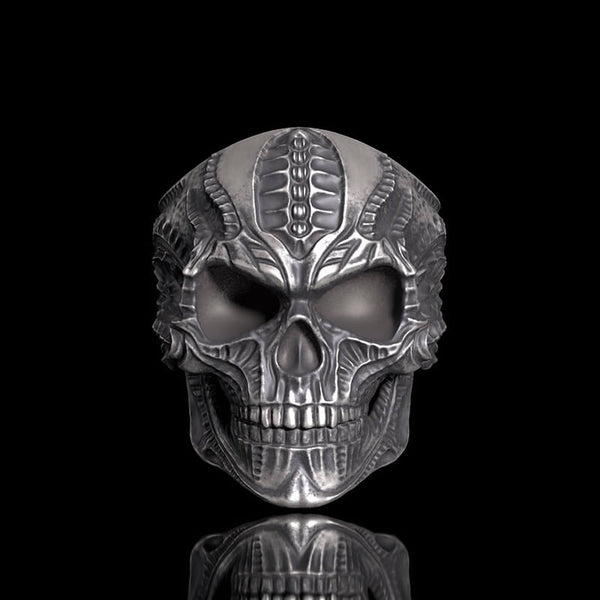 Steampunk Sterling Silver Skull Ring | Gthic.com