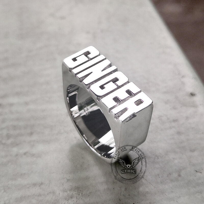 Sterling Silver Custom Name Ring