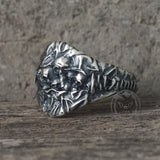 Stitched Skull Sterling Silver Gothic Ring