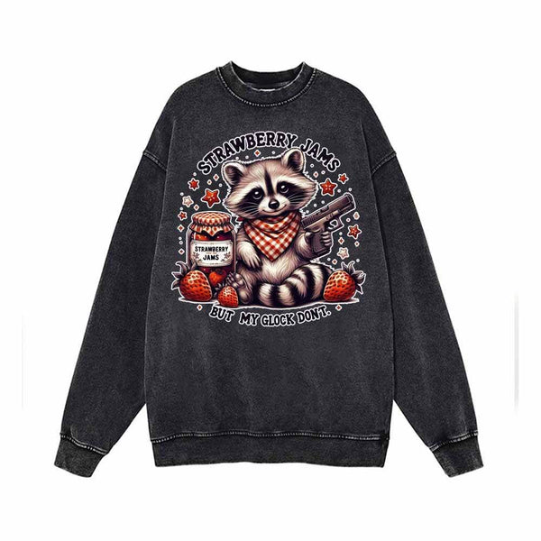 Strawberry Jams But My Clock Don’t Vintage Washed Sweatshirt | Gthic.com