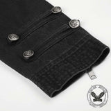 Street Button Design Patchwork Denim Biker Jacket