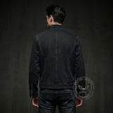 Street Button Design Patchwork Denim Biker Jacket | Gthic.com
