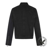 Street Button Design Patchwork Denim Biker Jacket