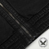 Street Button Design Patchwork Denim Biker Jacket