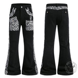 Street Casual Contrast Color Slightly Flared Pants | Gthic.com