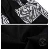 Pantaloni punk da uomo in cotone con stampa teschio patch