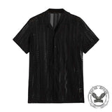 Street Casual Hollow Out Knit Short Sleeve Shirt