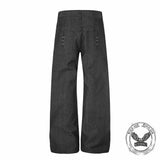 Pantaloni punk da uomo in cotone con stampa teschio patch