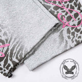 Street Letter Leopard Print Loose Straight-Leg Pants