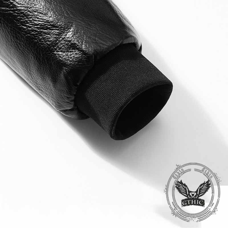 Street Letters Motorcycle Embroidered Leather Jacket