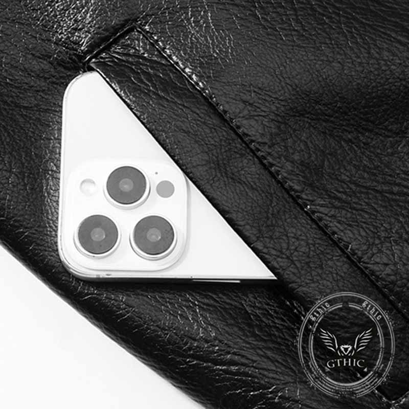 Street Letters Motorcycle Embroidered Leather Jacket