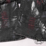 Street Multi-Pocket Deconstructed Graffiti Loose Jeans