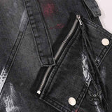 Street Multi-Pocket Deconstructed Graffiti Loose Jeans