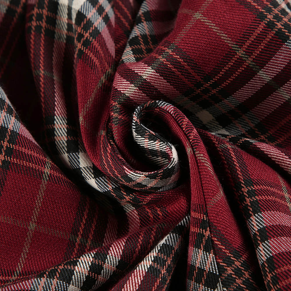 Street Plaid Patchwork Irregular Ruffle Cake Skirt