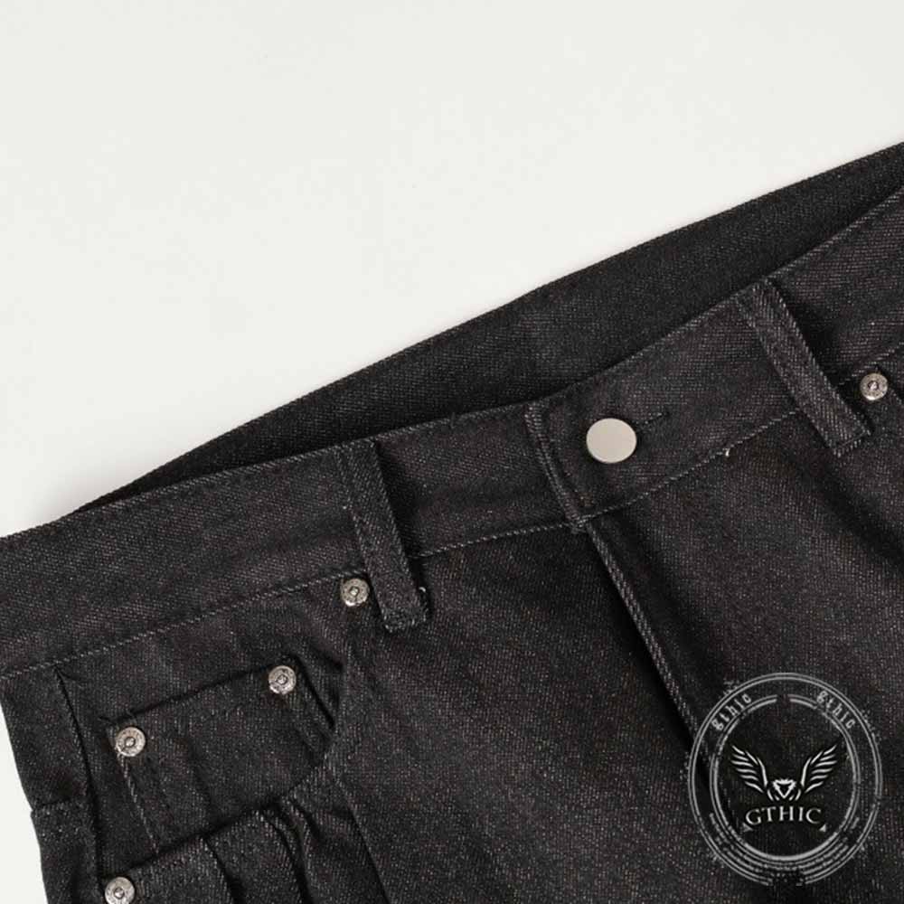 Street Pleated Button Design Solid Wide-Leg Pants | Gthic.com