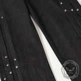 Street Pleated Button Design Solid Wide-Leg Pants