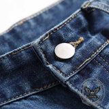 Pantaloni punk da uomo in cotone con stampa teschio patch