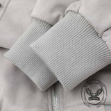 Street Rivets Cross Pattern Plush Ears Hooded Jacket