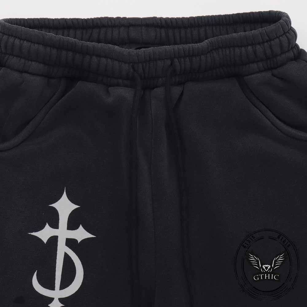 Street Short Horned Hoodie Gothic Sweatpants Set