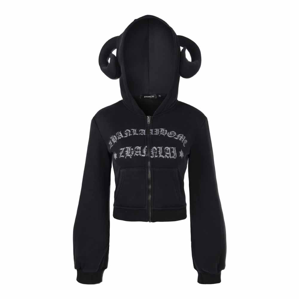 Street Short Horned Hoodie Gothic Sweatpants Set | Gthic.com