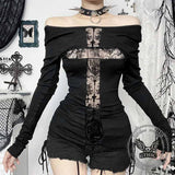 Street Style Cross Hollow Perspective All-Match Top 01 | Gthic.com