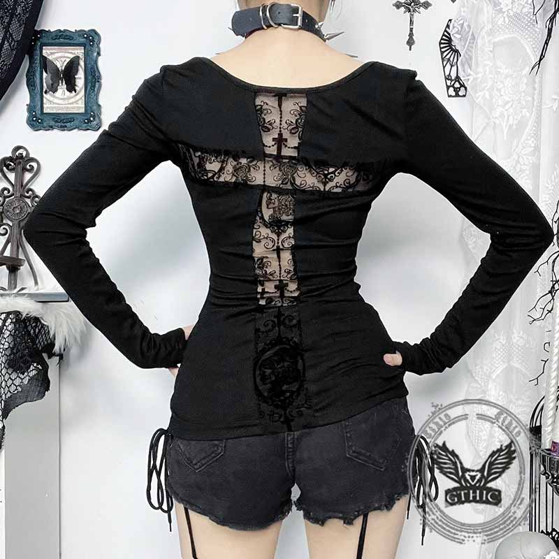Street Style Cross Hollow Perspective All-Match Top 02 | Gthic.com
