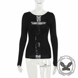 Street Style Cross Hollow Perspective All-Match Top 03 | Gthic.com