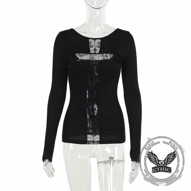 Street Style Cross Hollow Perspective All-Match Top 03 | Gthic.com