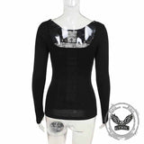 Street Style Cross Hollow Perspective All-Match Top