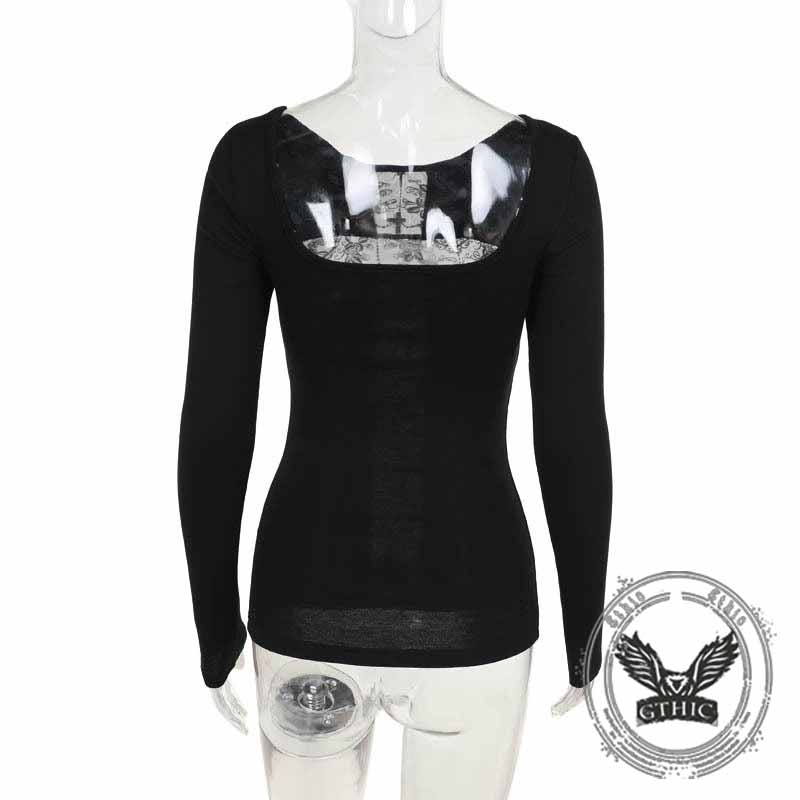 Street Style Cross Hollow Perspective All-Match Top