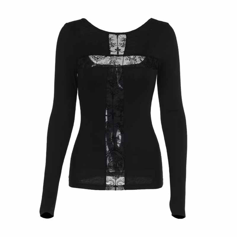 Street Style Cross Hollow Perspective All-Match Top